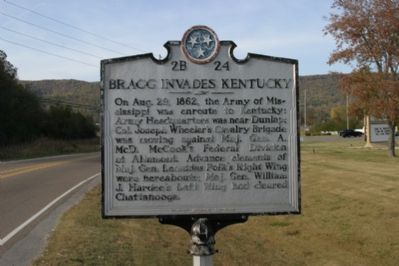 Bragg Invades Kentucky Historical Marker
