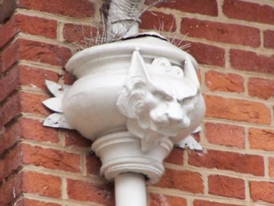 Gargoyle on downspout of William Goodridge house. image, Touch for more information