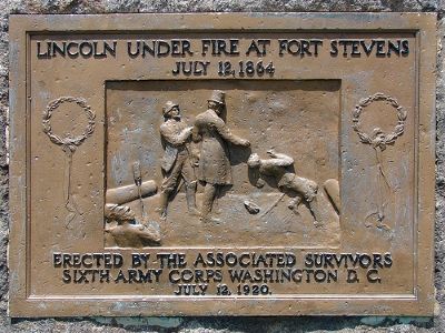 Lincoln Under Fire at Fort Stevens Marker image. Click for full size.