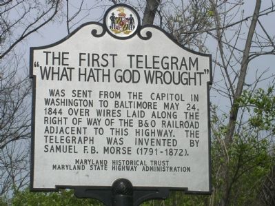 The First Telegram Marker image. Click for full size.