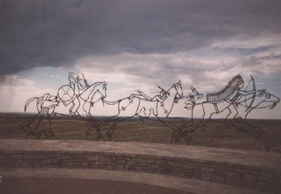 "Peace Through Unity" Indian Memorial at Little Bighorn Battlefield NM. Dedicated June 25, 2003. image. Click for full size.