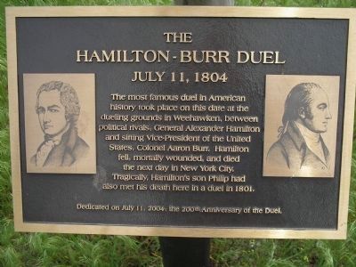The Hamilton-Burr Duel Marker image. Click for full size.
