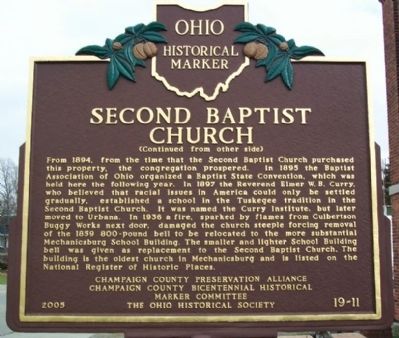 Second Baptist Church Marker (side B) image, Touch for more information