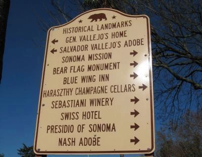 Sign at Sonoma Plaza image. Click for full size.