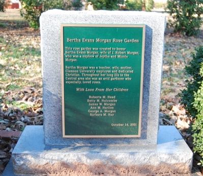 Bertha Evans Morgan Rose Garden Historical Marker