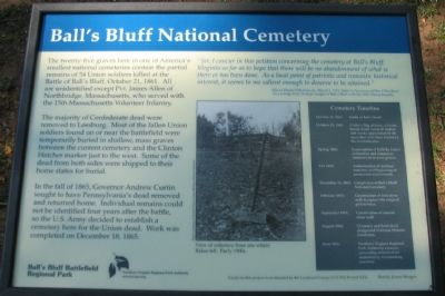 Ball's Bluff National Cemetery Marker image. Click for full size.