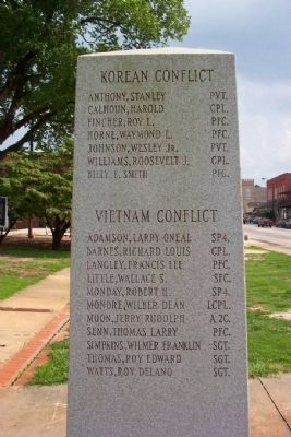 Chambers County War Memorial Korea and Vietnam [North Face] image. Click for full size.