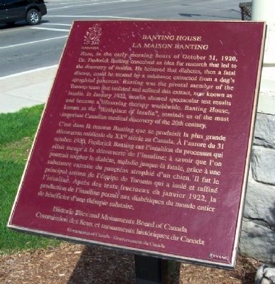 Banting House Marker image. Click for full size.