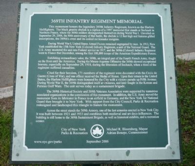 369th Infantry Regiment Memorial Marker image. Click for full size.