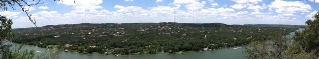 Panoramic view of Colorado River looking west off Mount Bonnell image. Click for full size.