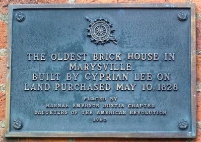 The Oldest Brick House in Marysville Marker image. Click for full size.