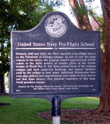 United States Navy Pre-Flight School Marker image. Click for full size.