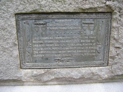 Plaque on Back of Monument image, Touch for more information