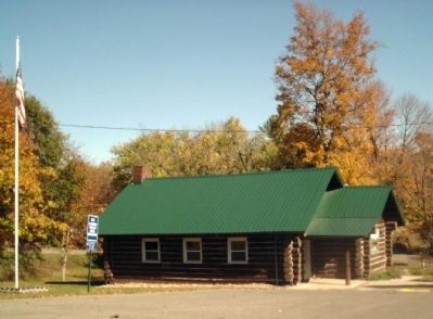 "Scout Cabin" in Hub Park — Veedersburg, Indiana. image. Click for full size.