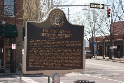 Fourth Avenue Historic District Marker Reverse image. Click for full size.