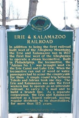 Erie & Kalamazoo Railroad Marker image, Touch for more information