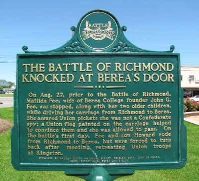 The Battle of Richmond Knocked at Berea's Door Marker image, Touch for more information