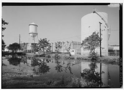 Graniteville Mill northeast view of canal and mill complex image. Click for full size.