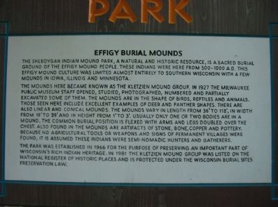 Effigy Burial Mounds Sign image. Click for full size.
