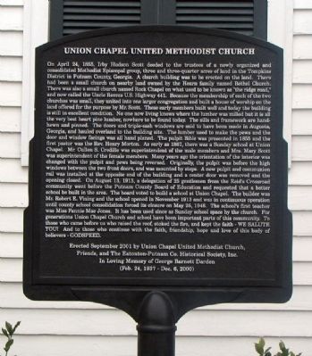 Union Chapel United Methodist Church Marker image. Click for full size.