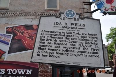 Ida B. Wells Marker (reverse side) image, Touch for more information