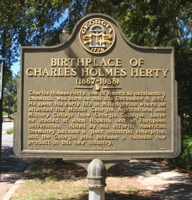 Birthplace of Charles Holmes Herty Marker image. Click for full size.