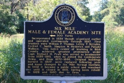 Six Mile Male & Female Academy Site Marker image. Click for full size.