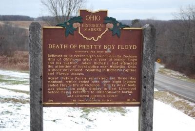 Death of Pretty Boy Floyd Marker (rear) image. Click for full size.