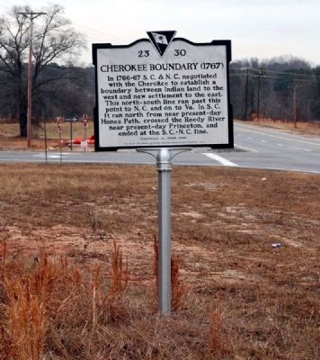 Cherokee Boundary (1767) Marker -<br>Front image, Touch for more information