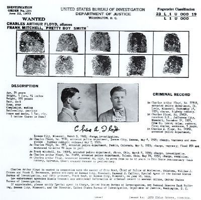 Charles Arthur Floyd Arrest Record image. Click for full size.