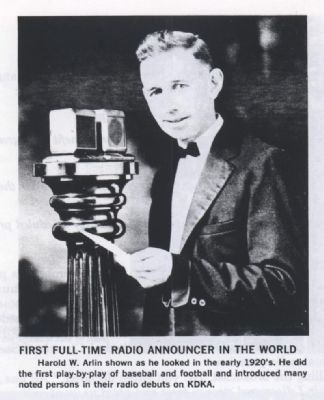 First Full-Time Radio Announcer in the World image. Click for full size.