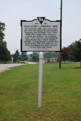 Balloon Landing, 1861 Marker<br>Front image, Touch for more information