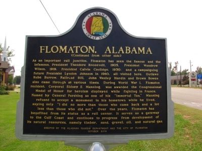Flomaton, Alabama Marker image, Touch for more information