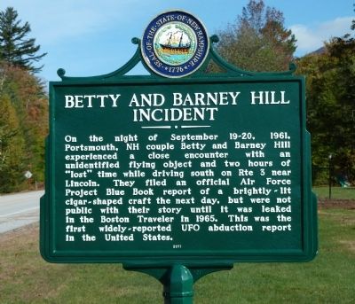 Betty and Barney Hill Incident Marker image. Click for full size.