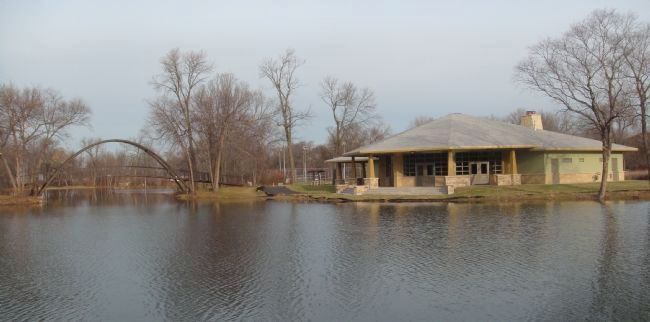 Tenney Park Pavilion and Steel Bridge image. Click for full size.