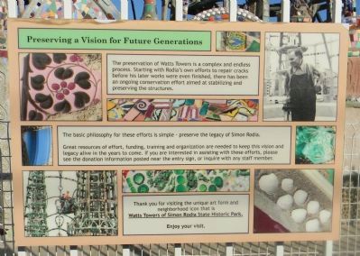 Watts Towers Marker Panel 11 image. Click for full size.