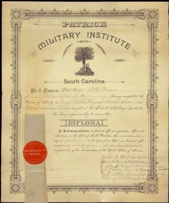 Cadets R. G. Paines Patrick Military Institute Diploma image. Click for full size.