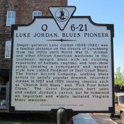 Luke Jordan, Blues Pioneer Marker image. Click for full size.