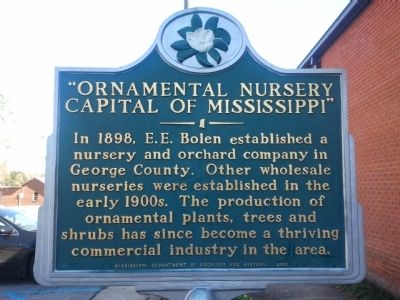 "Ornamental Nursery Capital of Mississippi" Marker image. Click for full size.