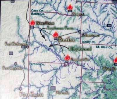Map on The Toothman Farm Marker image. Click for full size.