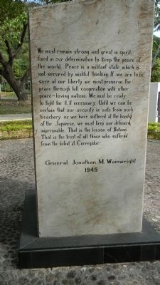 General Jonathan M. Wainwright Monument, north face image. Click for full size.
