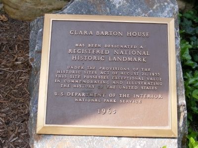 Clara Barton House Marker image. Click for full size.