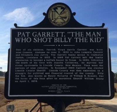 Pat Garrett, "The Man Who Shot Billy the Kid" Marker image, Touch for more information