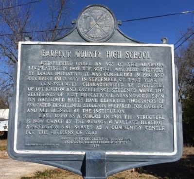 Barbour County High School Marker image. Click for full size.