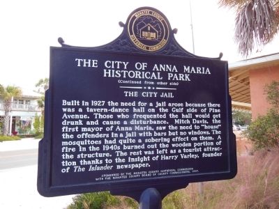 The City of Anna Maria Historical Park Marker (<i>side 2</i>) image, Touch for more information