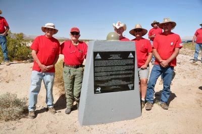 Coxcomb Divisional Camp Marker with Plaque Re-Erection Crew image, Touch for more information