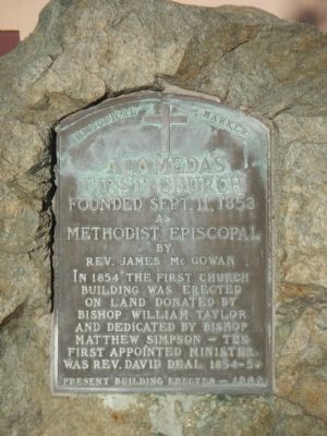 Alamedas First Church Marker image, Touch for more information