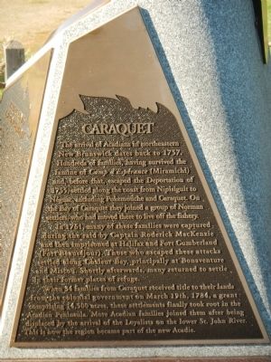 Caraquet Marker (English) image, Touch for more information