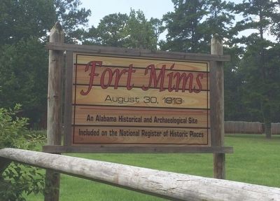 Fort Mims sign image. Click for full size.