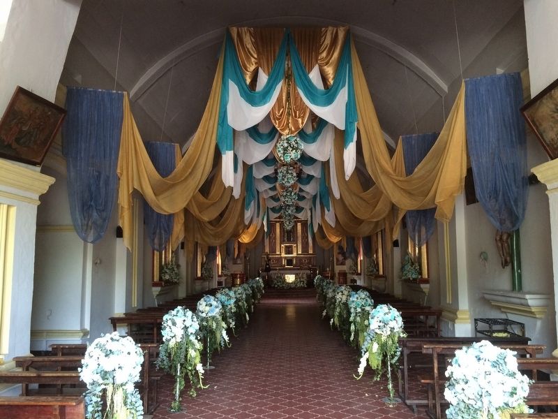 Interior of San Antonio Aguas Calientes Catholic Church image. Click for full size.